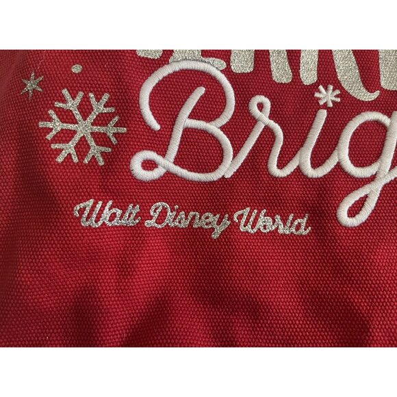 Disney Parks Walt Disney World Christmas Mickey Mouse Merry & Bright Red Tote - Picture 10 of 16